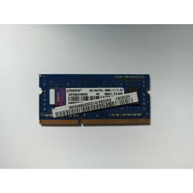 !BAZAR! - Kingston ACR16D3LS1NGG-2G 2GB PC3-12800 1600MHz 204pin Laptop / Notebook SODIMM CL11 1.35V (Low Voltage) Non-ECC DDR3