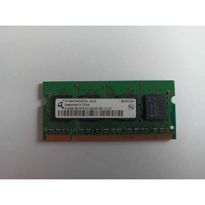 !BAZAR! - Infineon 512MB DDR2 SODIMM 200pin PC2-5300 667MHz CL5 HYS64T64020HDL-3S-B